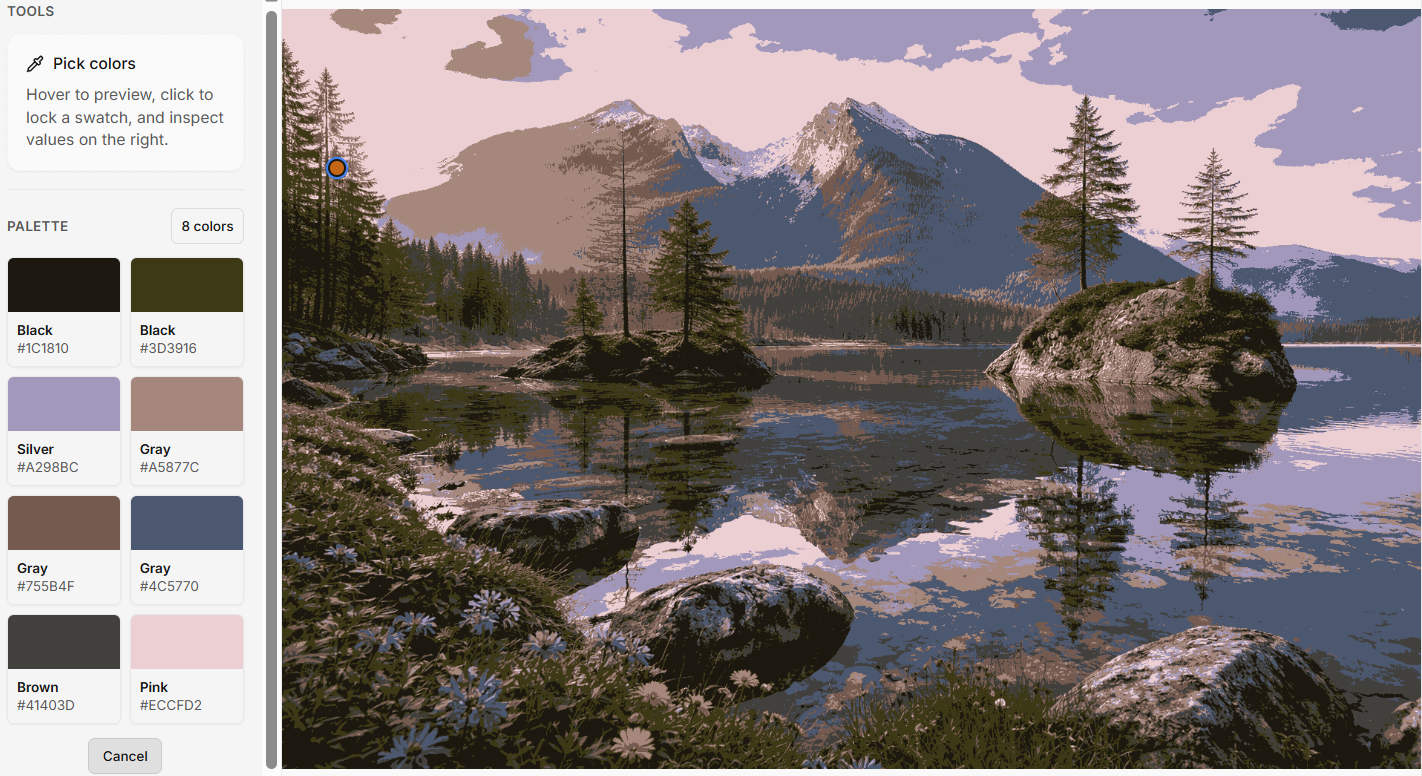 Apply palette example