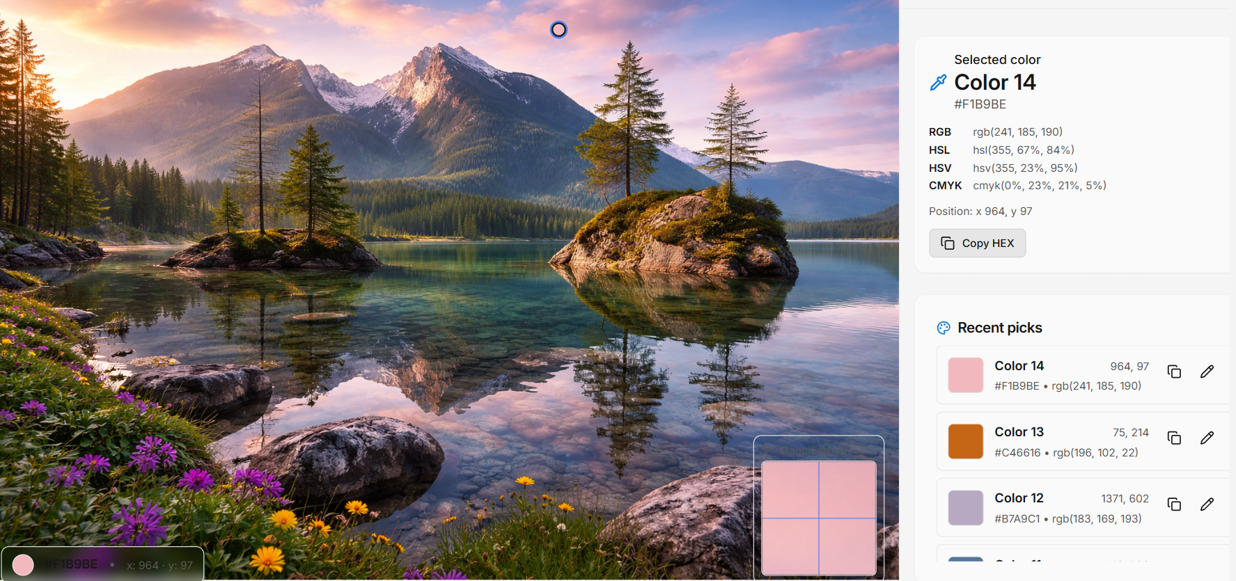 Manual color picker example