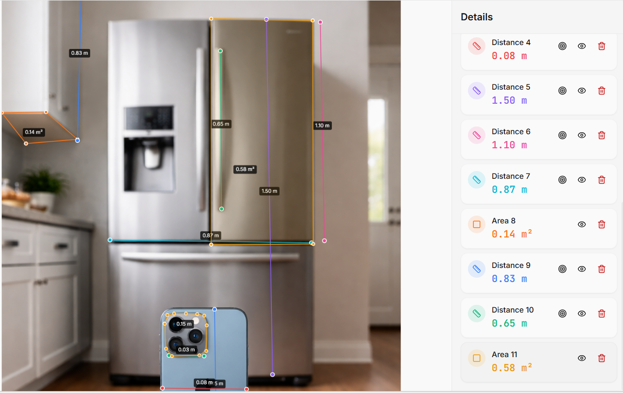 Area measurement example